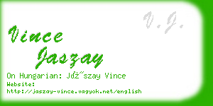 vince jaszay business card